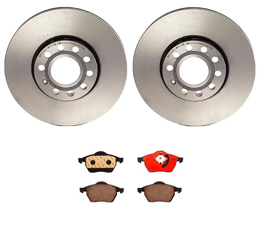 Audi VW Brakes Kit - Pads and Rotors Front (288mm) (Ceramic) 8D0698151C - Brembo 3057641KIT